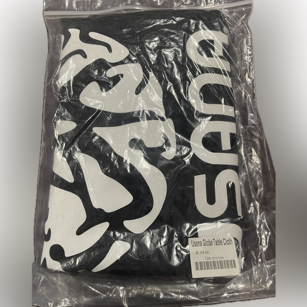 Usana black table cloth